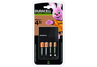 Pilas recargables cargador | Duracell CEF14 AA 4 Pilas, 1 unidad, Negro
