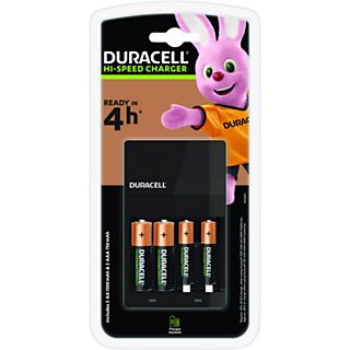Pilas + Cargador - Duracell CEF14, 4 Pilas (2 Pilas AA y 2 Pilas AAA), 4h de carga, Negro