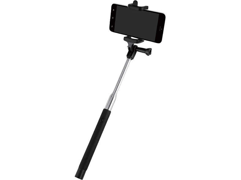 Palo Selfie - ISY ISW-1001, Bluetooth, Universal, Ampliable de 23.4 cm 110 cm, Negro y plata