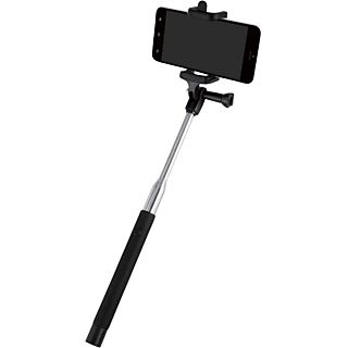 Palo Selfie - ISY ISW-1001, Bluetooth, Universal, Ampliable de 23.4 cm - 110 cm, Negro y plata 