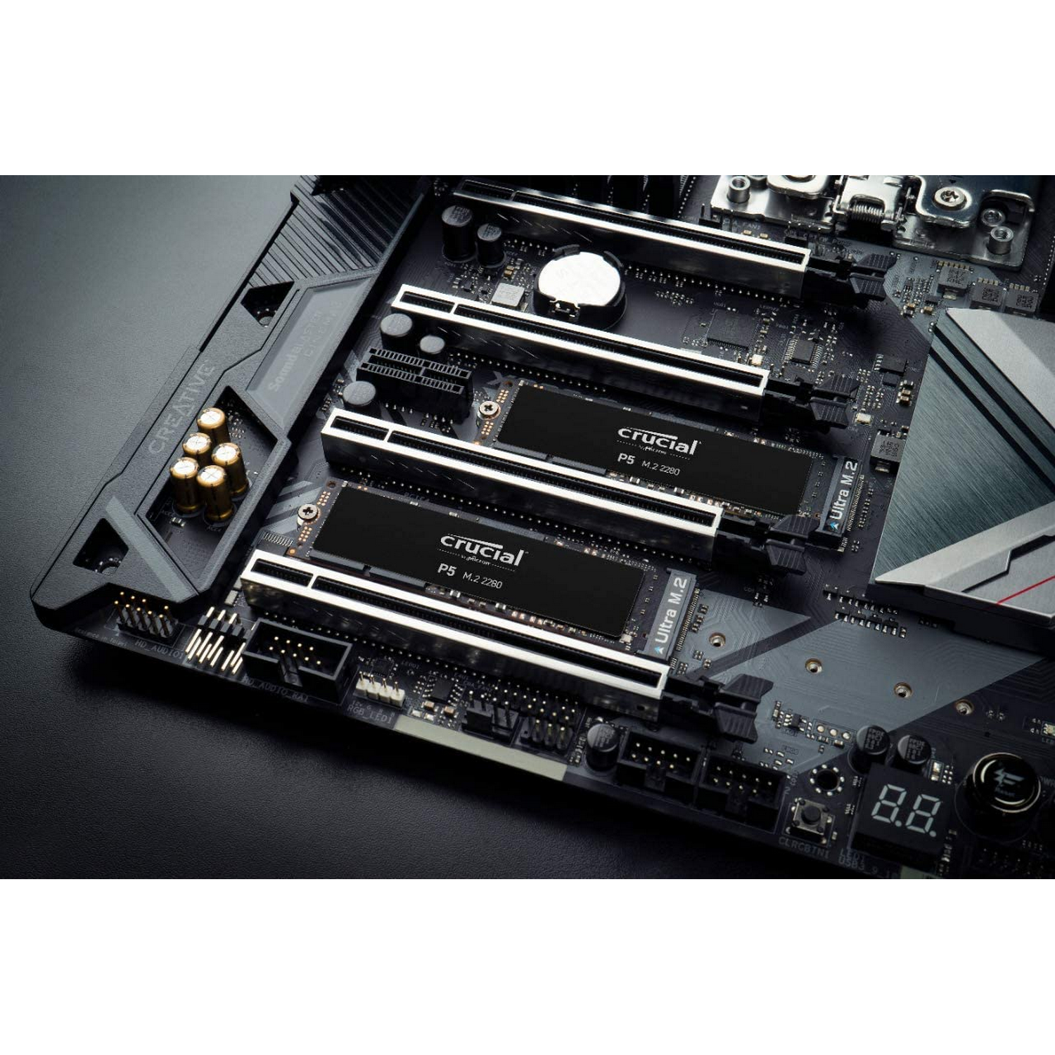 Disco duro SSD 500 GB - Crucial CT500P5SSD8, P5 PCIe NVMe Gen 3, 3400 MB/s lectura, 3000 MB/s escritura, Negro