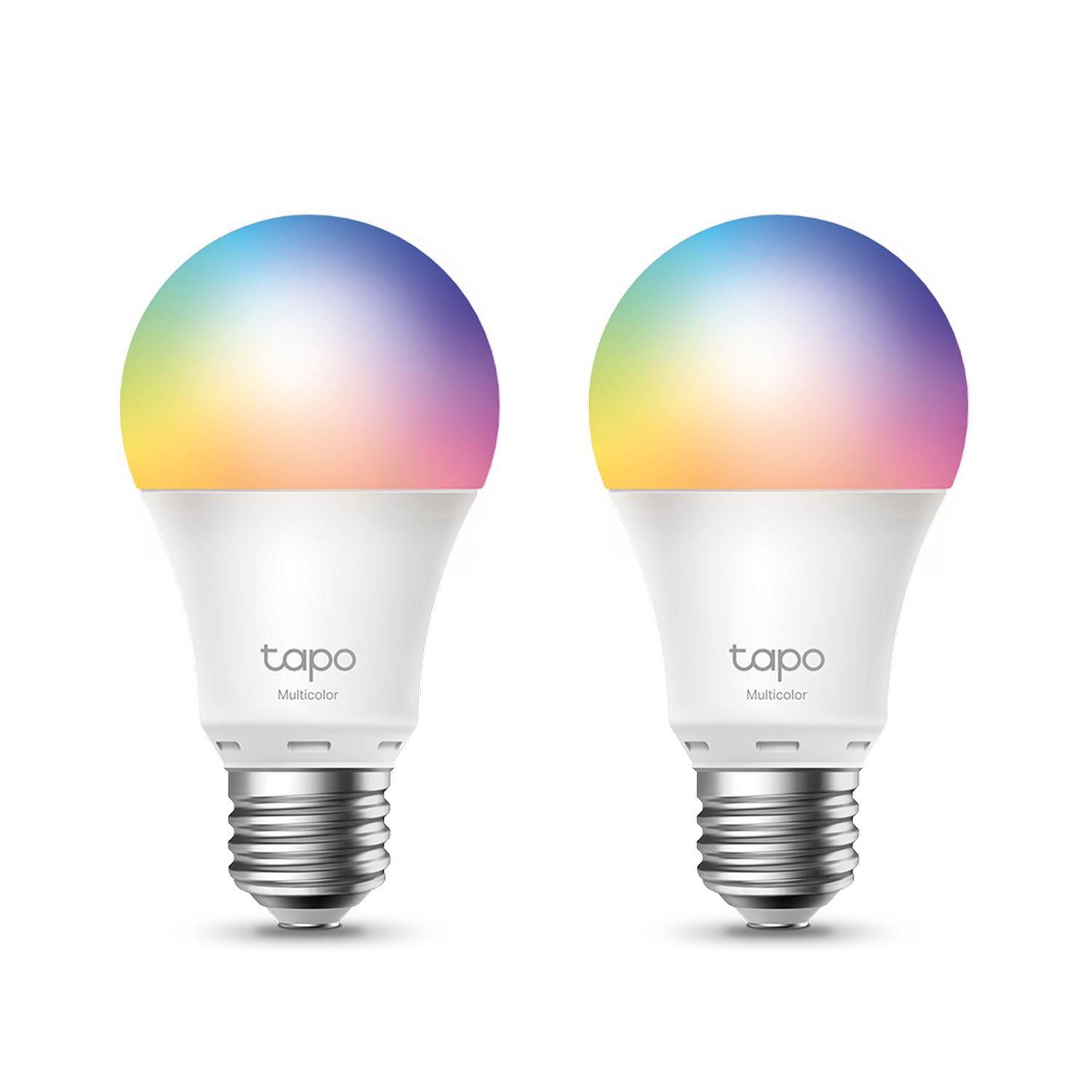 Bombilla Smart Wifi tplink tapo l530e multicolor pack de 2 inteligente led e27 unidades regulable 8.7w 806lm compatible alexa echo y google home l530e2pack light dimmable 60