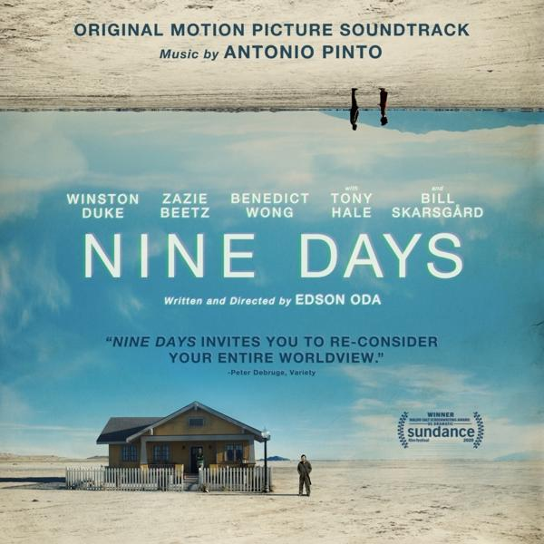 Nine Days filmplakát szöveggel és két figurával.