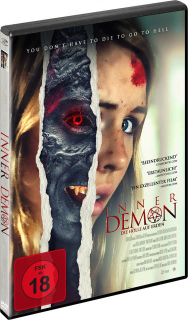 DVD-Hülle für den Film Inner Demon. Ein Gesicht mit dämonischer Seite.