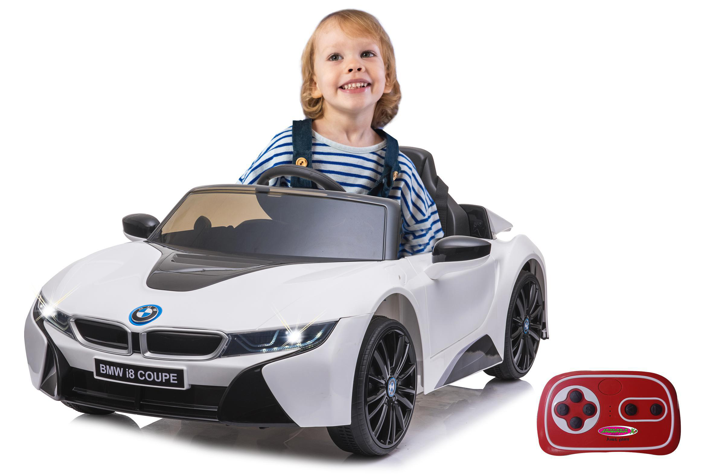 JAMARA Ride-on BMW I8 Coupe weiß 12V 2,4GHz Ride-On Kinderfahrzeug, Weiss