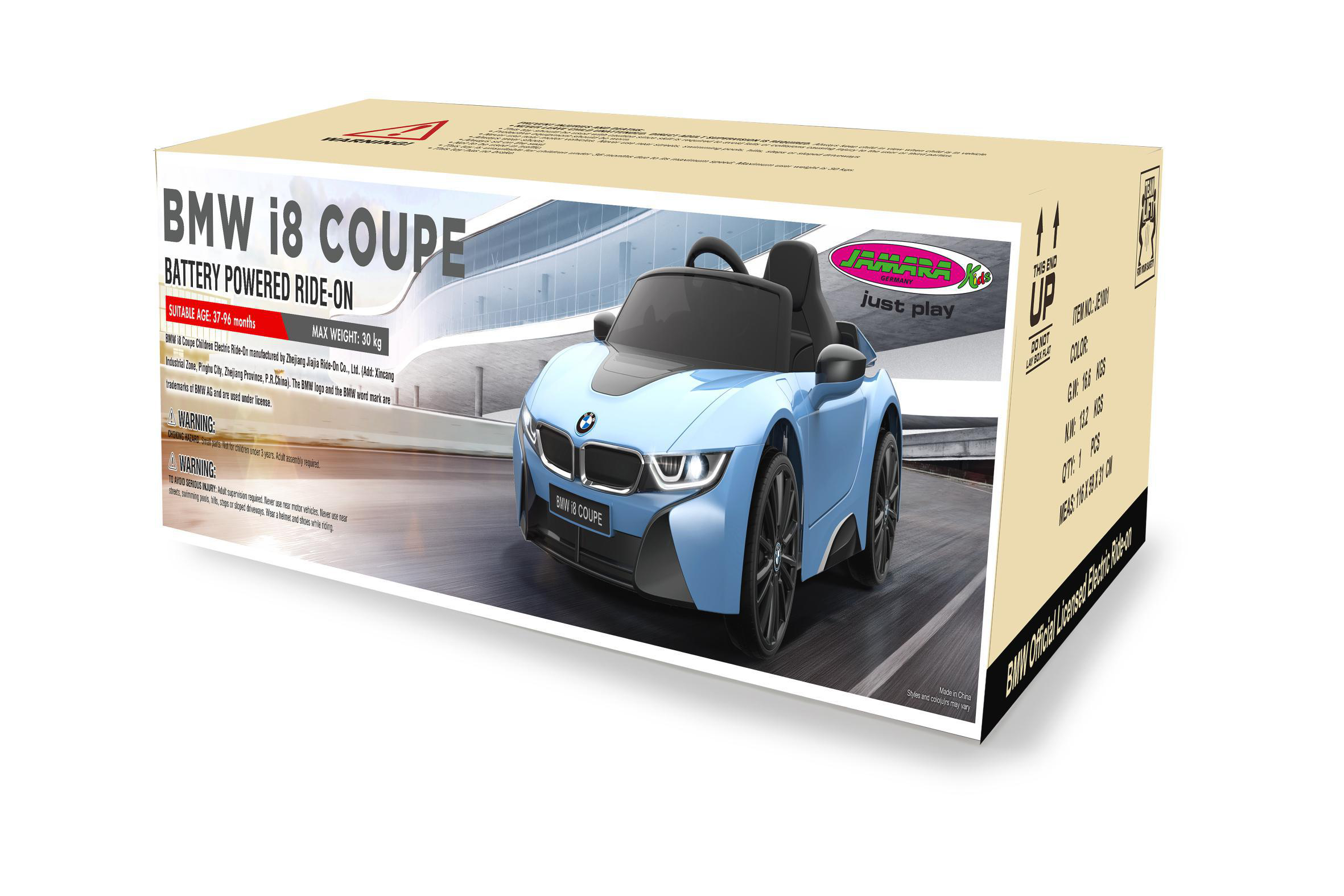 JAMARA Ride-on BMW I8 Coupe weiß 12V 2,4GHz Ride-On Kinderfahrzeug, Weiss