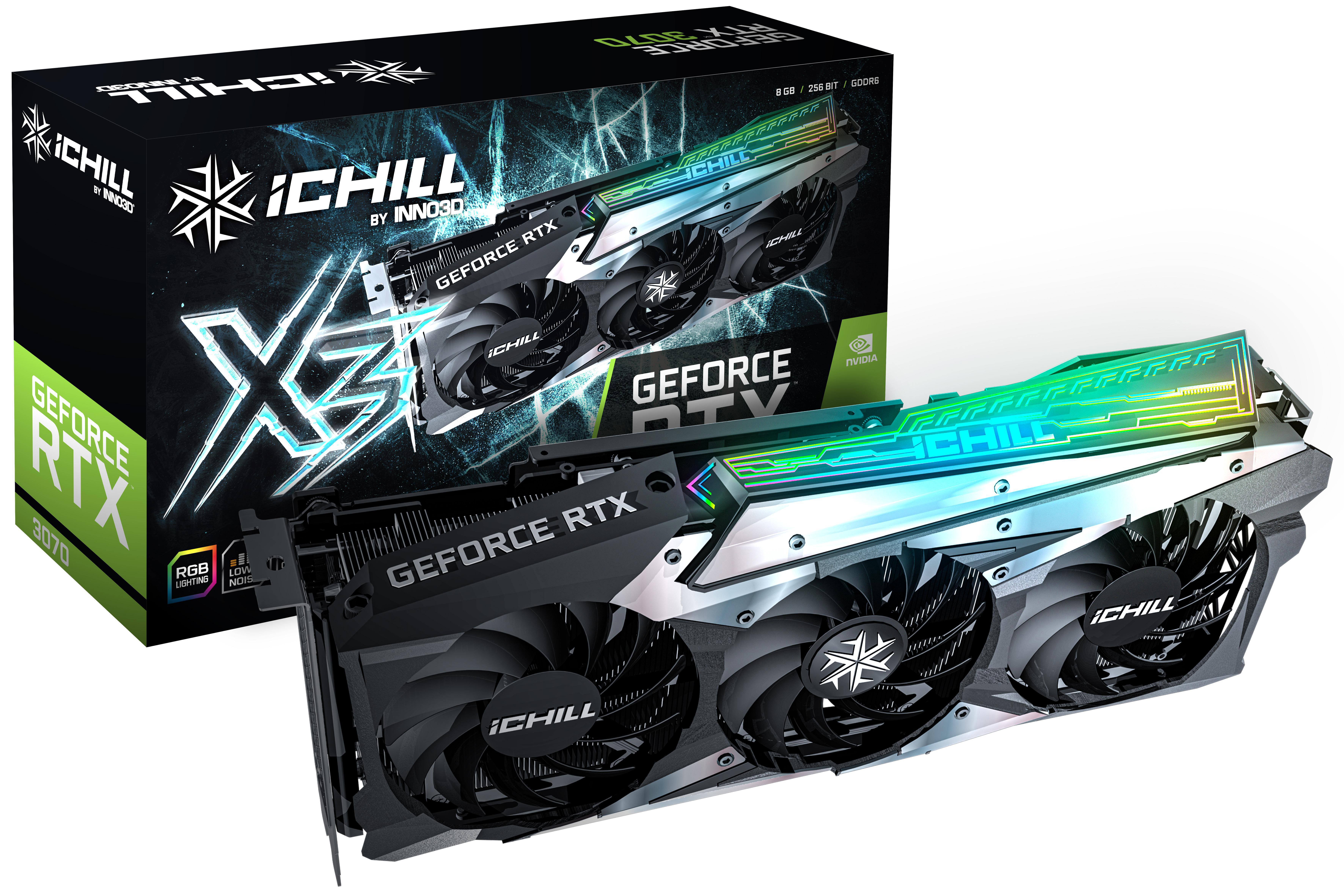 INNO3D GeForce RTX™ 3070 iCHILL X3 LHR 8GB (C30703-08D6X-1710VA38H) (NVIDIA, Grafikarte)