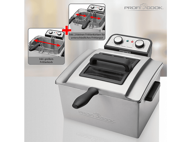PROFICOOK PC-FR 1038 Fritteuse 3000 Watt Inox