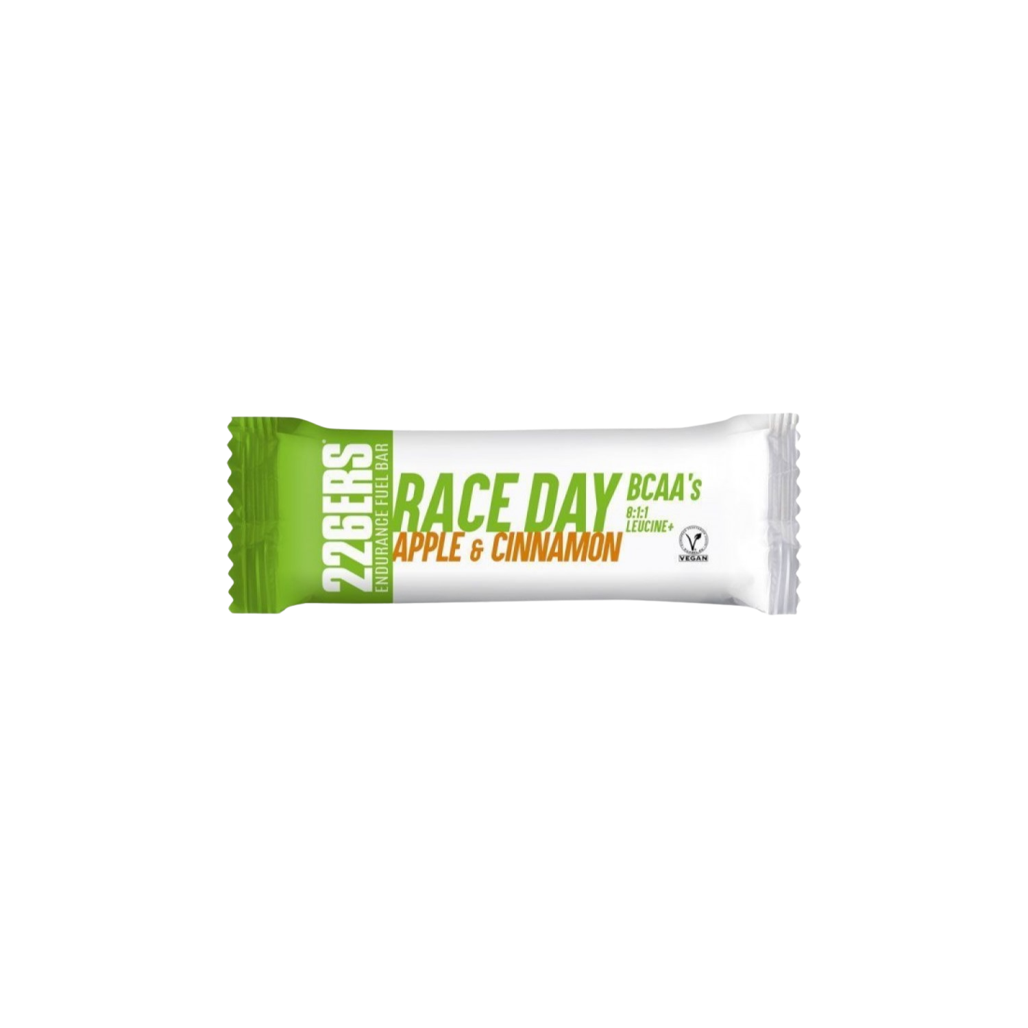 Barrita energética - 226ERS Race Day-BCAA’s, 40 g, Monodosis, Sabor Manzana con Canela, Verde