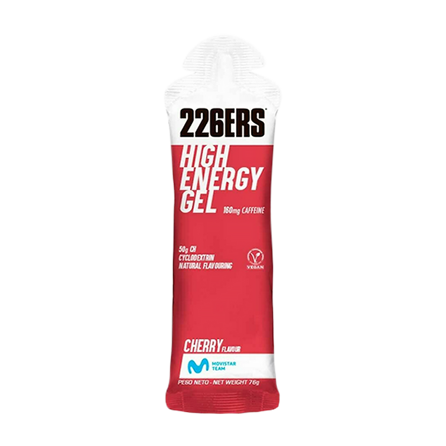 226ers High Energy 50 de carbohidratos ciclodextrina cereza multicolor gels vegano con como hidrato carbono y 160 mg ciclismo running doping 1