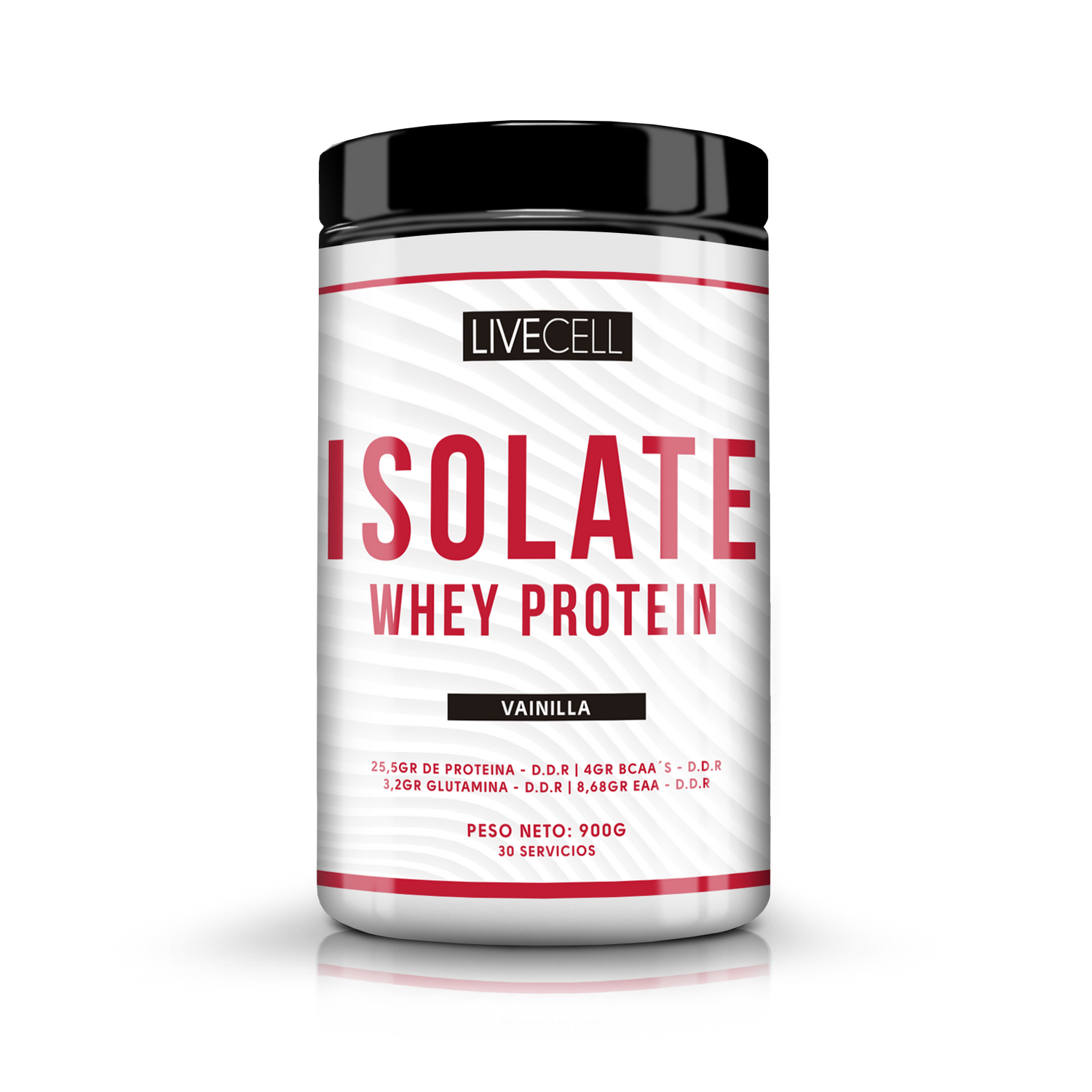 Suplemento De Livecell isolate whey protein vainilla 900g 30