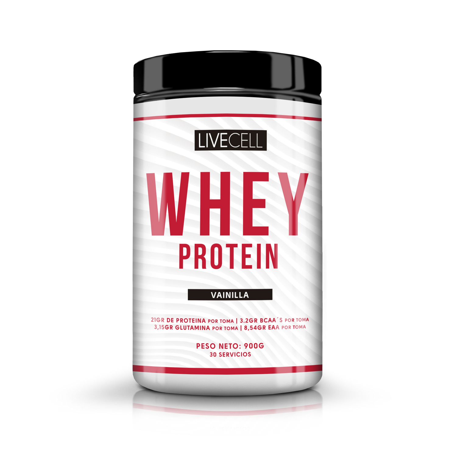 Suplemento de proteínas - Livecell Whey Protein, Vainilla, 900g, 30 servicios