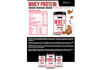 Suplemento de proteínas - Livecell Whey Protein, Vainilla, 900g, 30 servicios