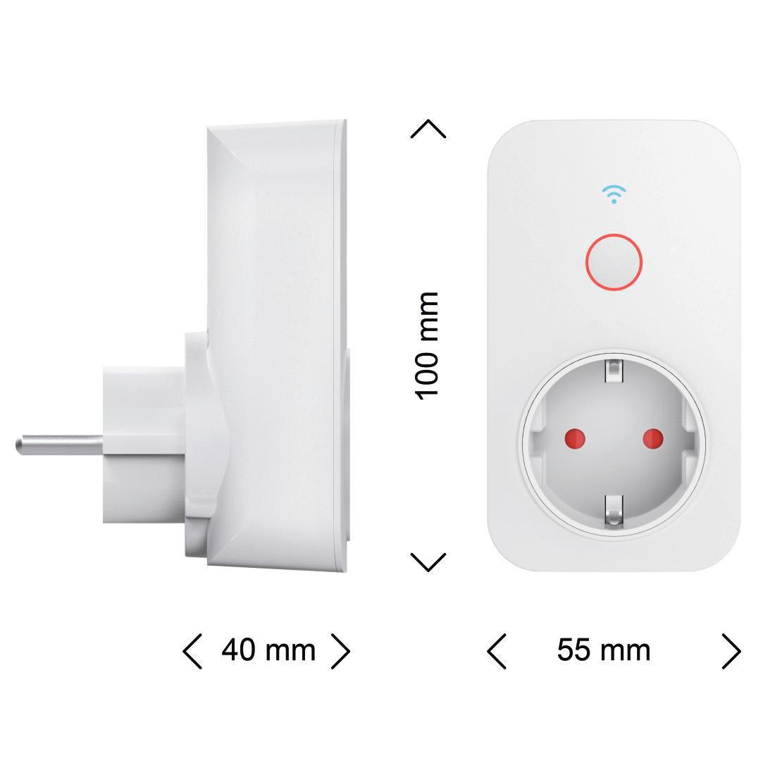 HAMA WLAN-Steckdose, für Sprach- und App-Steuerung, zum Nachrüsten, 3.680W, 16A