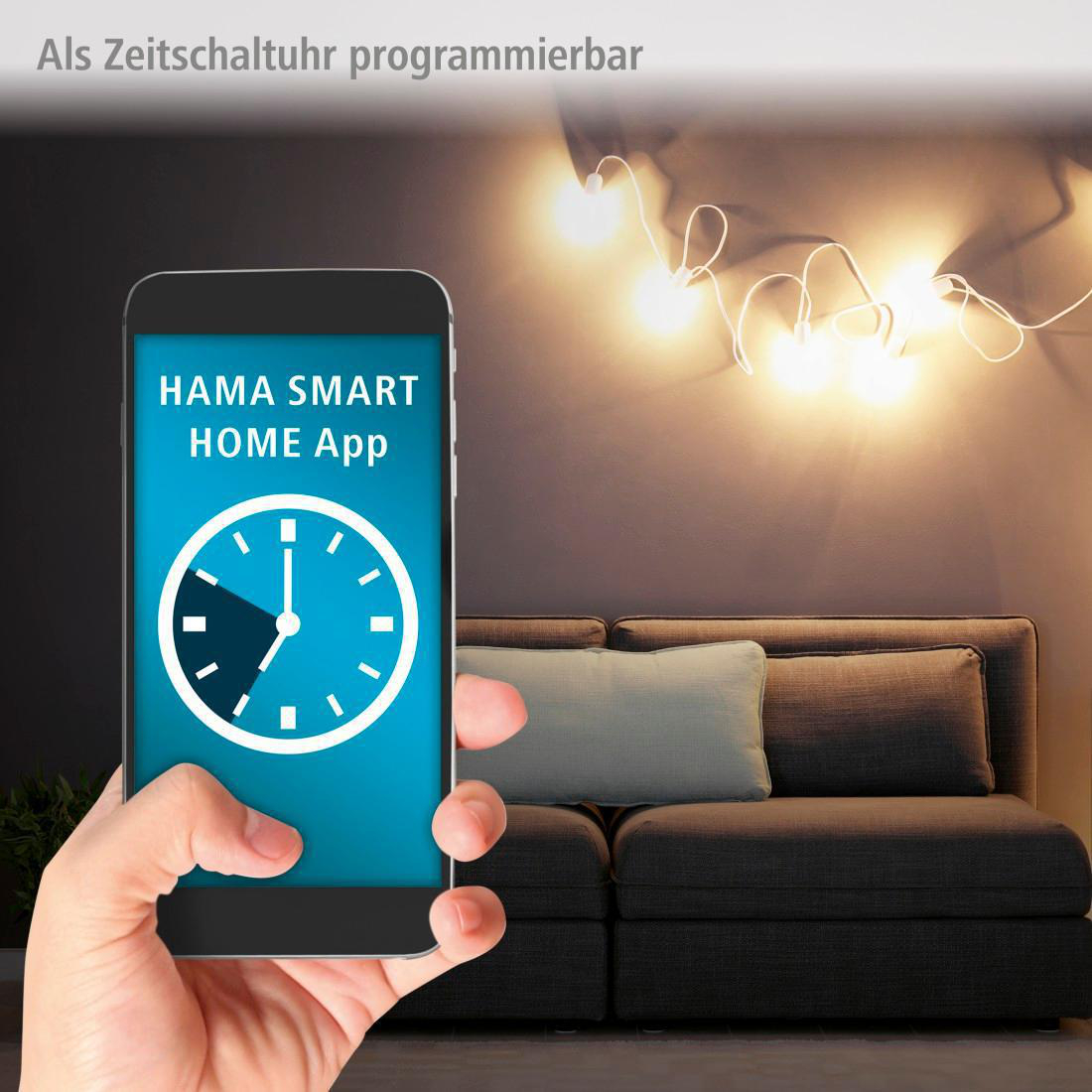 HAMA WLAN-Steckdose, für Sprach- und App-Steuerung, zum Nachrüsten, 3.680W, 16A