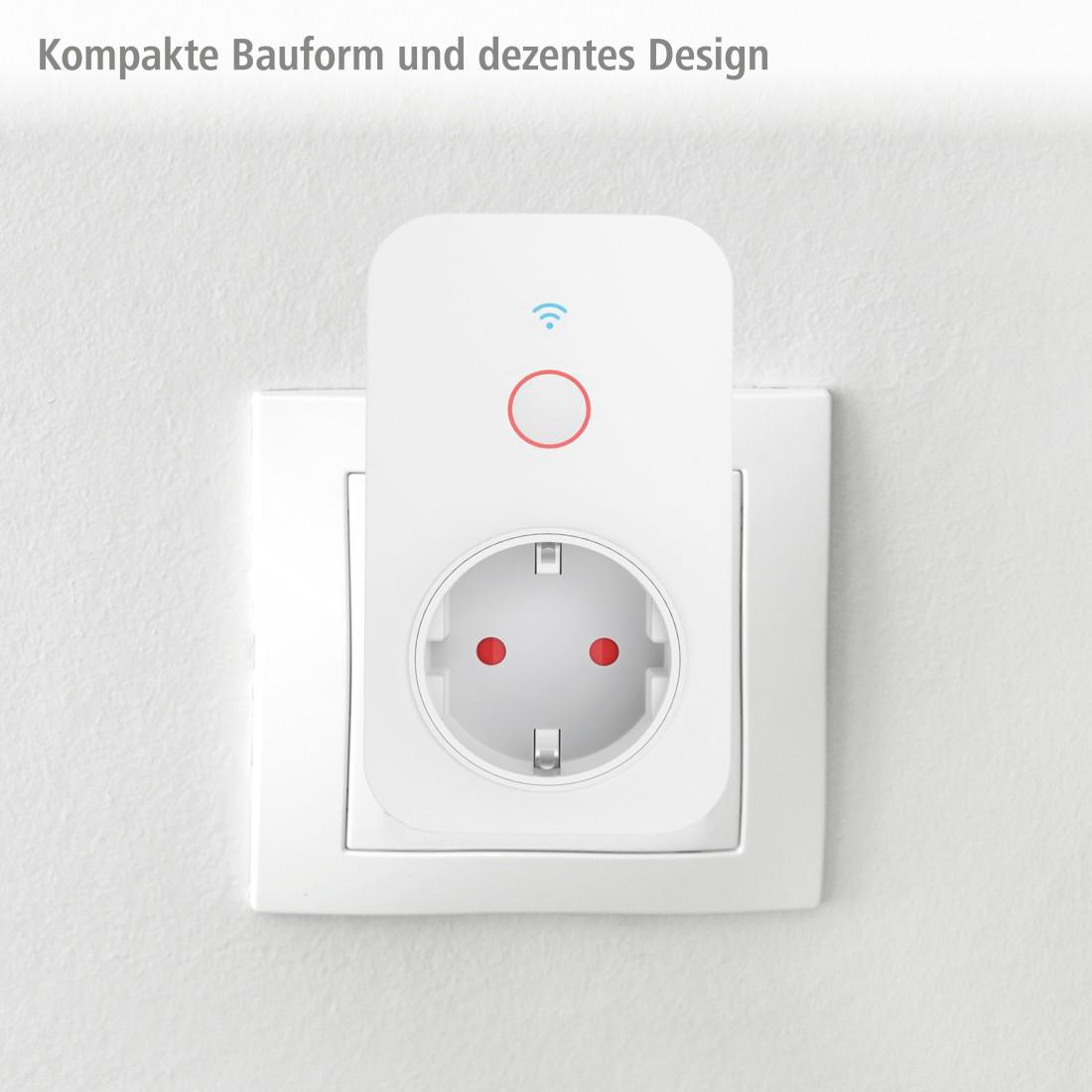 HAMA WLAN-Steckdose, für Sprach- und App-Steuerung, zum Nachrüsten, 3.680W, 16A