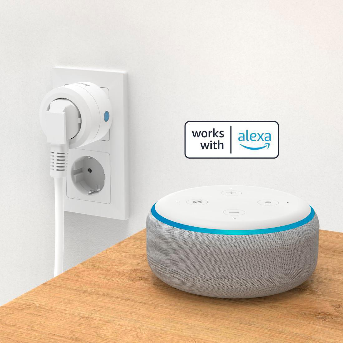 HAMA WLAN-Steckdose "Basic", ohne Hub, für Sprach- u. App-Steuerung, 2.300W, 10A