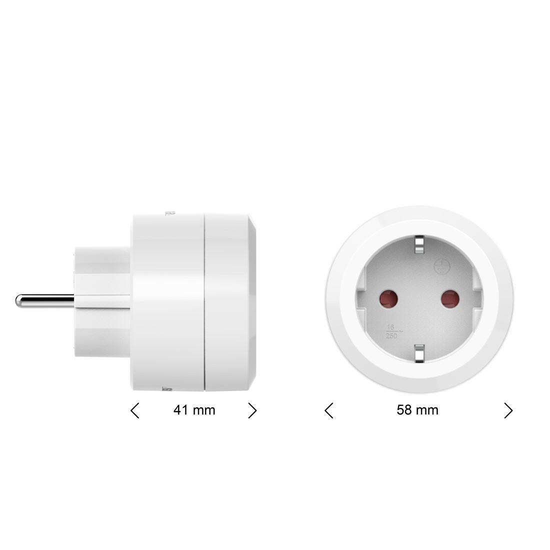 HAMA WLAN-Steckdose "Basic", ohne Hub, für Sprach- u. App-Steuerung, 2.300W, 10A