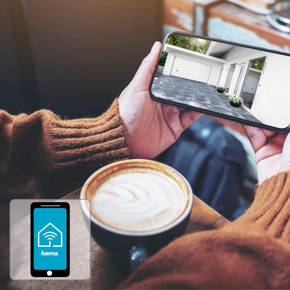 Hama WLAN Outdoor Kamera mit App oder Sprachsteuerung, Nachtsicht, Aufzeichnung, 1080p, Weiß