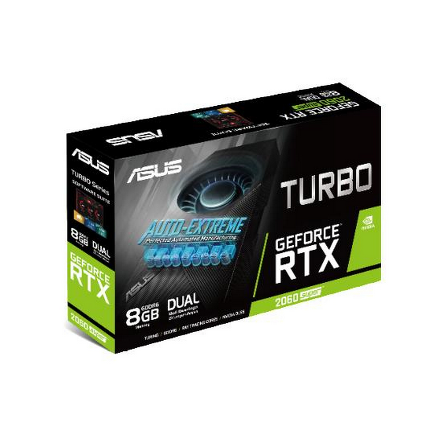 Tarjeta gráfica - ASUS Turbo GeForce RTX™ 2060 Super EVO 8GB, GDDR6, PCI Express 3.0, Negro