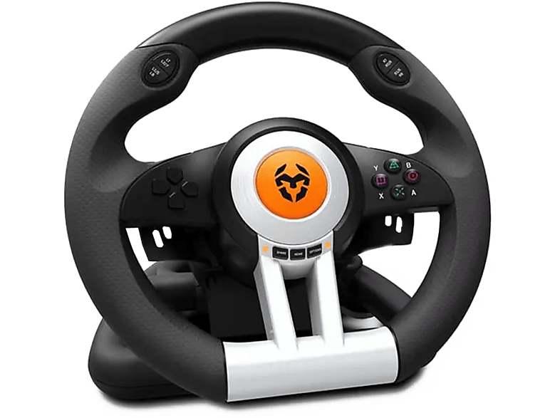 Volante  Krom K-Wheel, Juego de volante y pedales, PC/PS3/PS4/Xbox One