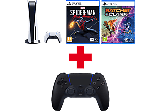 PLAYSTATION PS5 825 GB + PS5 DualSense Cosmic Black + Ratchet & Clank: Rift Apart + Marvel's Spiderman: Miles Morales