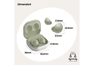 SAMSUNG GALAXY BUDS 2 AURICOLARI WIRELESS, Green