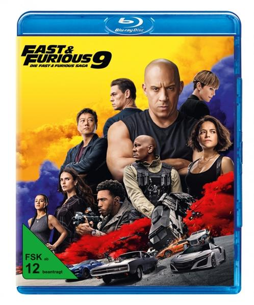 Blu-ray-Disc-Box des Films Fast & Furious 9, mit mehreren Charakteren.