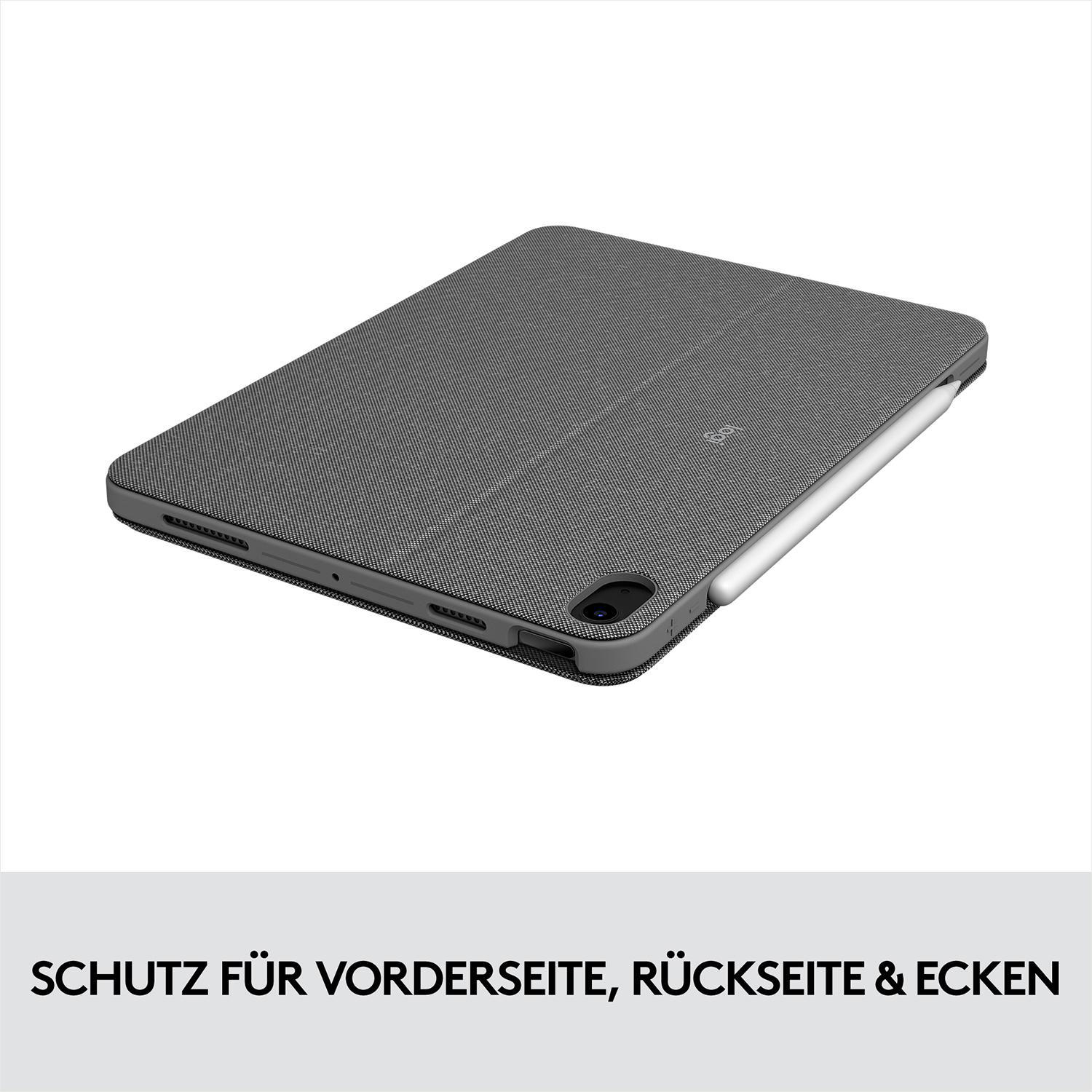 5. 2022) Touch LOGITECH Gen Combo - Tastatur-Hülle iPad 2020, (4., Grau Air