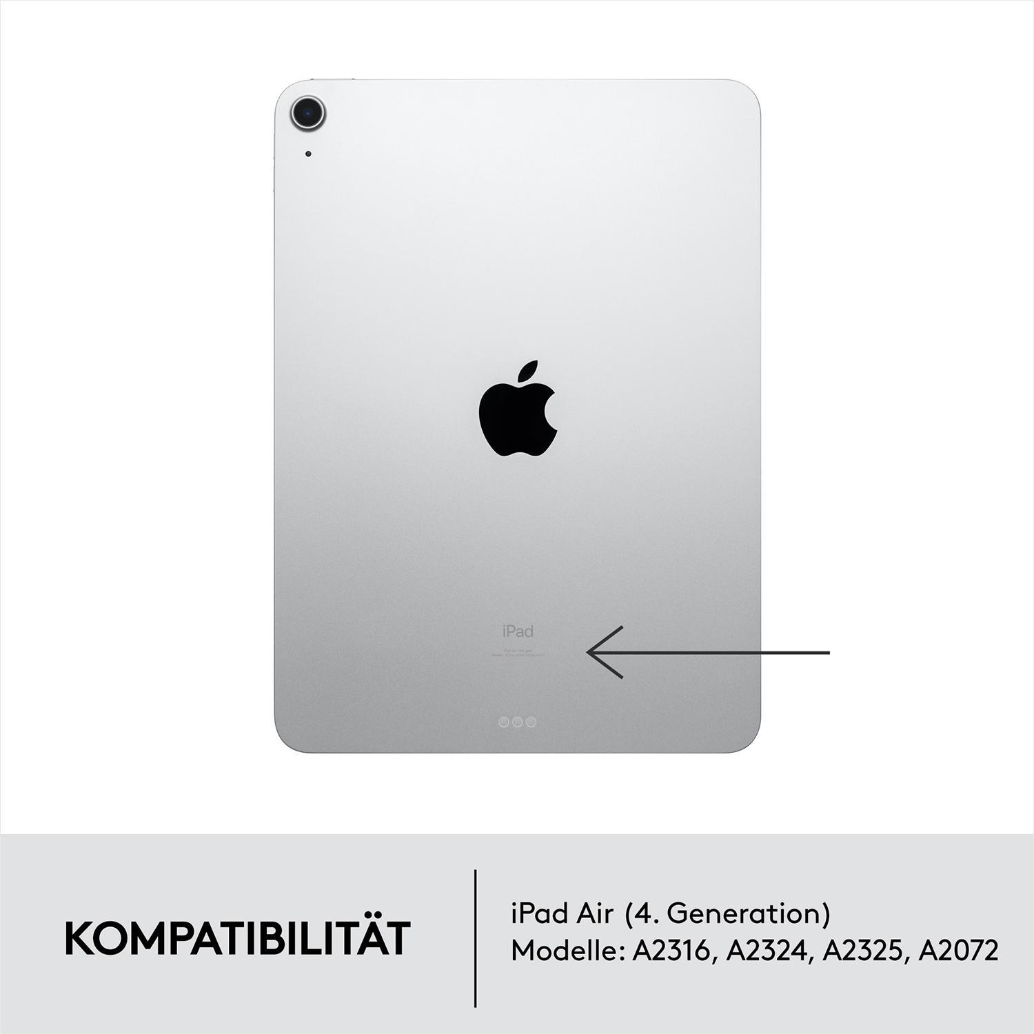 LOGITECH Combo 5. iPad (4., Grau Tastatur-Hülle Air - 2022) 2020, Gen Touch