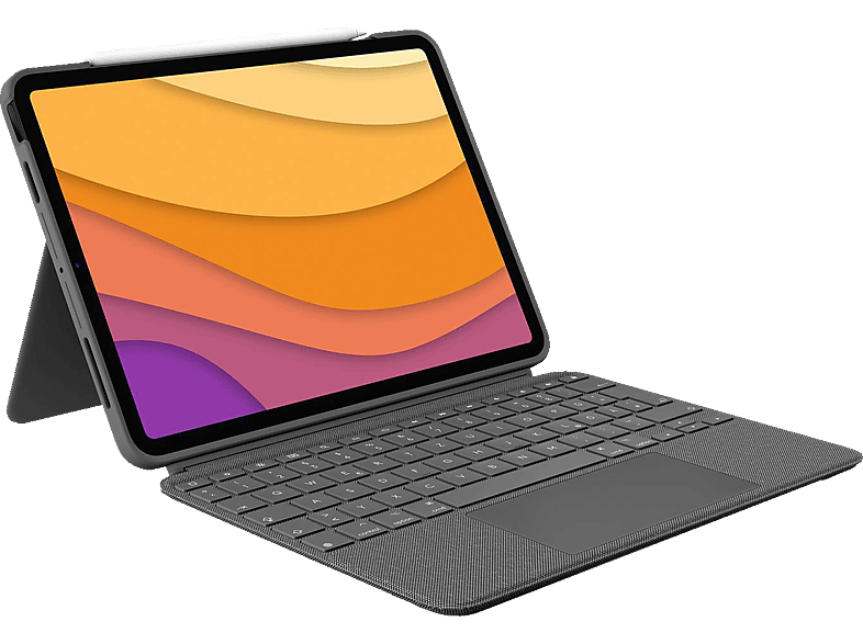 LOGITECH Combo Touch iPad Air (4., 5. Gen - 2020, 2022) Tastatur-Hülle Grau