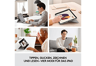 LOGITECH Combo Touch für iPad Pro 12.9“ (5. Generation) Tastatur-Hülle Sand