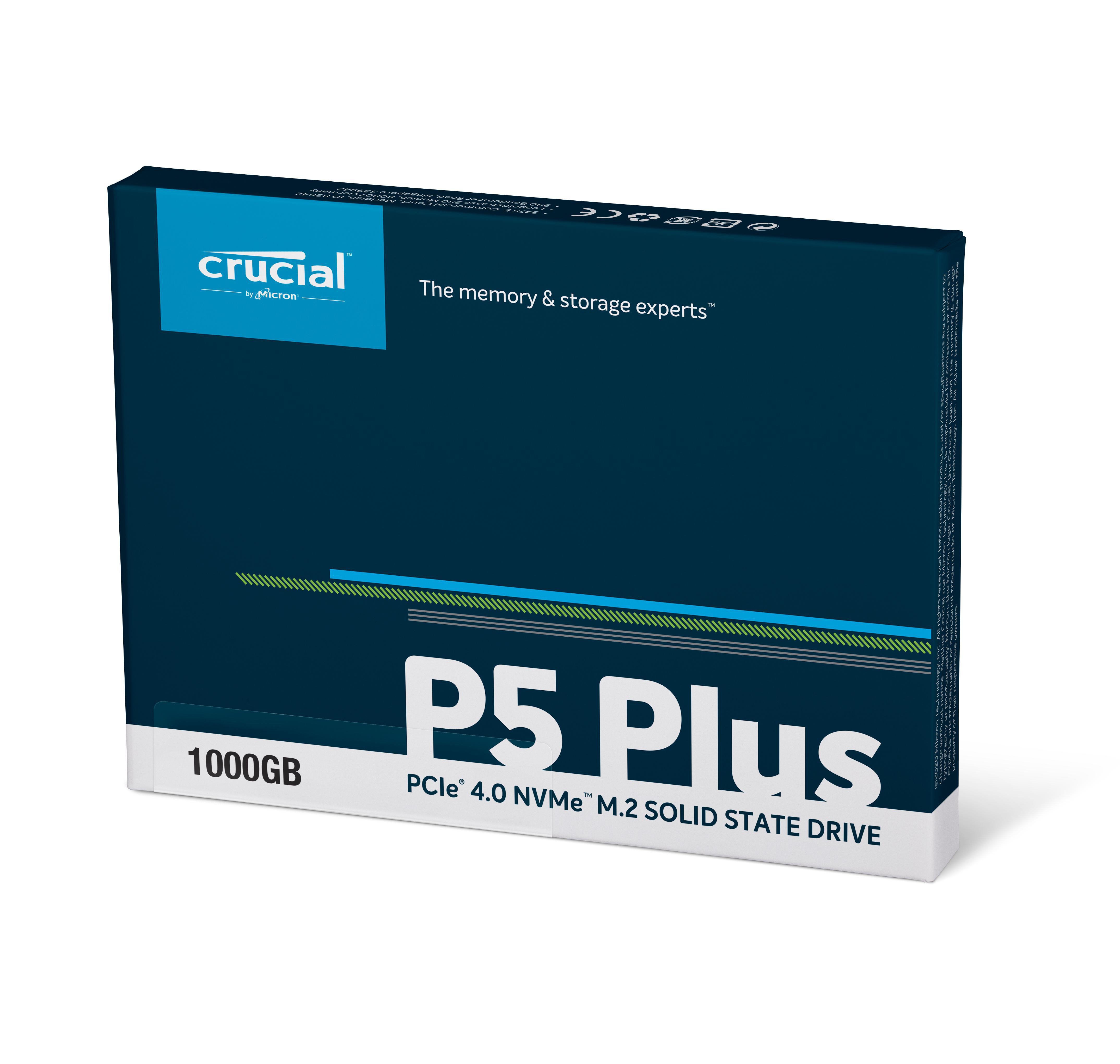 CRUCIAL P5 Plus, Playstation 5 kompatibel, Festplatte, 1 TB SSD M.2 via NVMe, intern