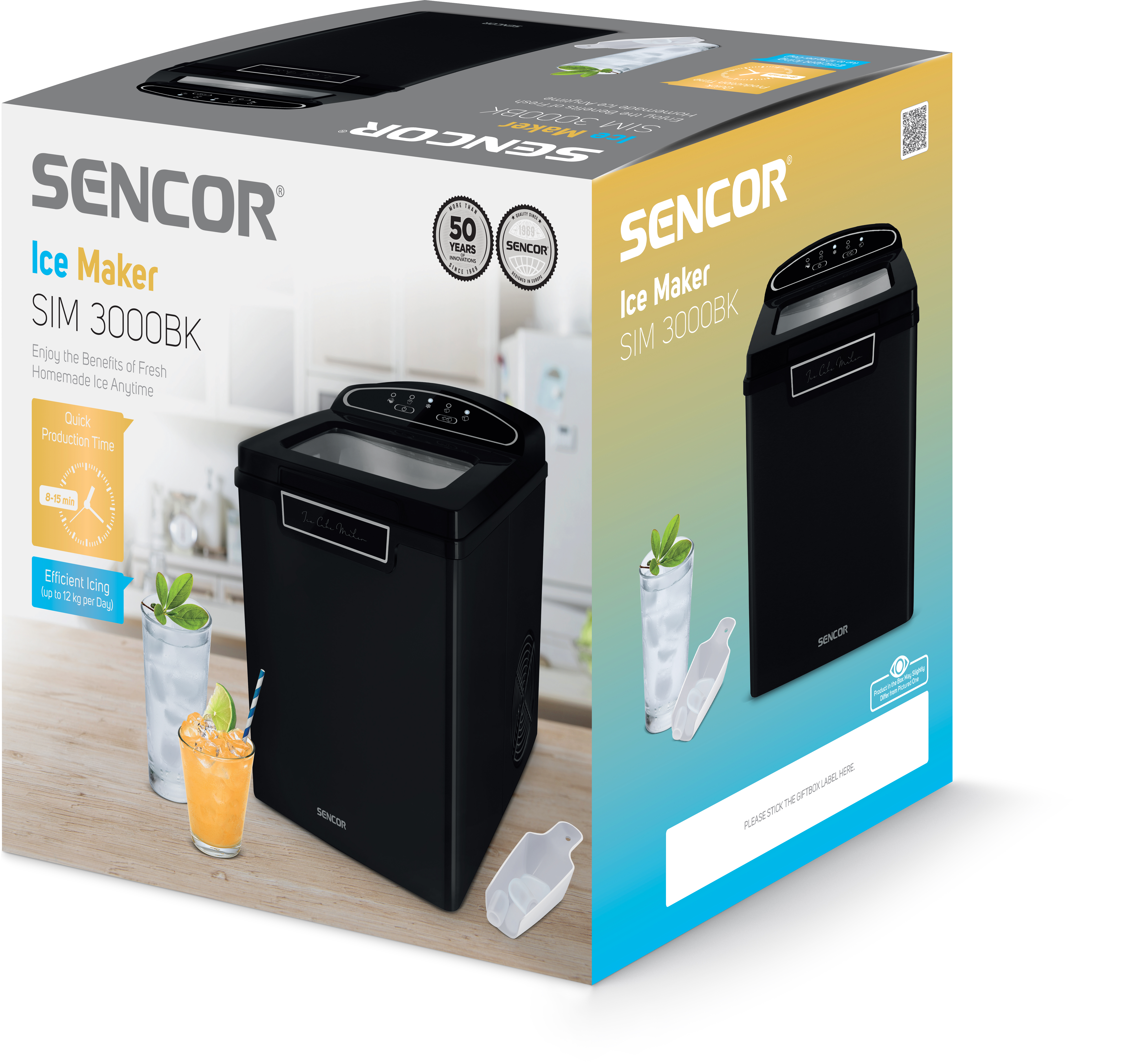 SENCOR SIM 3000BK Eiswürfelbereiter Schwarz Eiswürfelbereiter (105 Watt , 1,9 l, Schwarz)