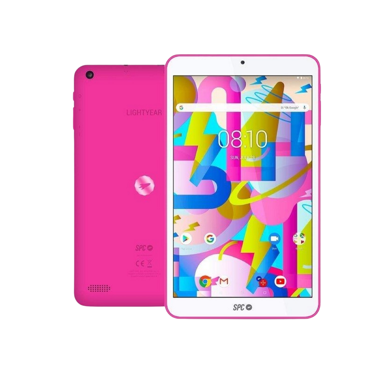 Tablet - SPC Lightyear, 16 GB, Rosa, Wi-Fi, 8" HD, 2 GB RAM, Quad Core Cortex A35, Android 8.1