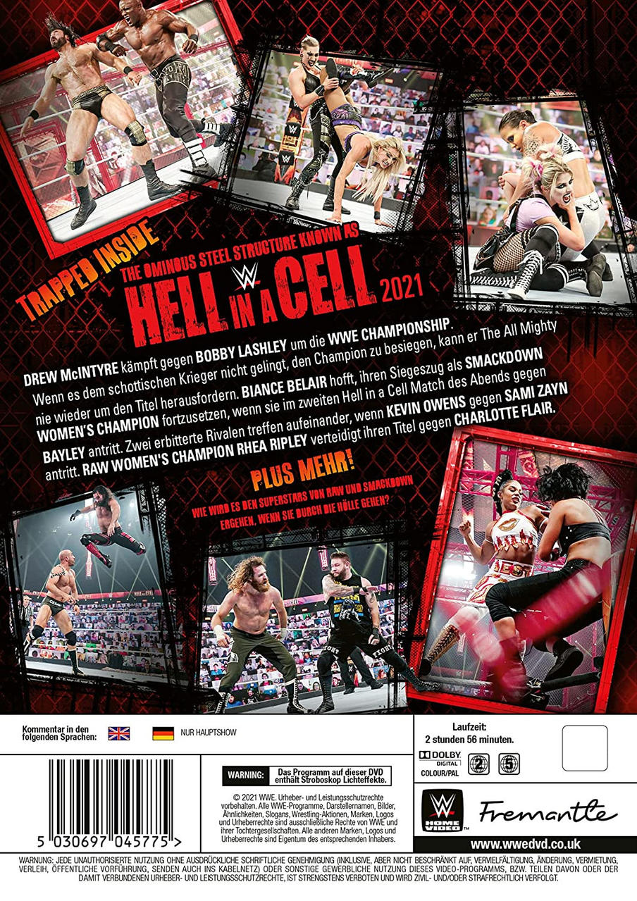 DVD-Hülle mit Wrestling-Bildern und Text, einschließlich Veranstaltungsinformationen.