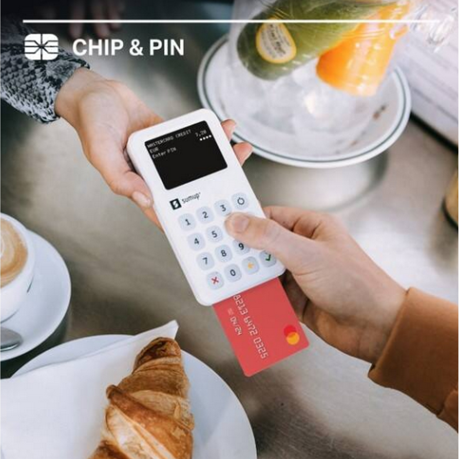Lector de tarjetas - SumUp 3G y Wi-Fi, Datáfono, Lector de pago con tarjeta Contactless, Blanco