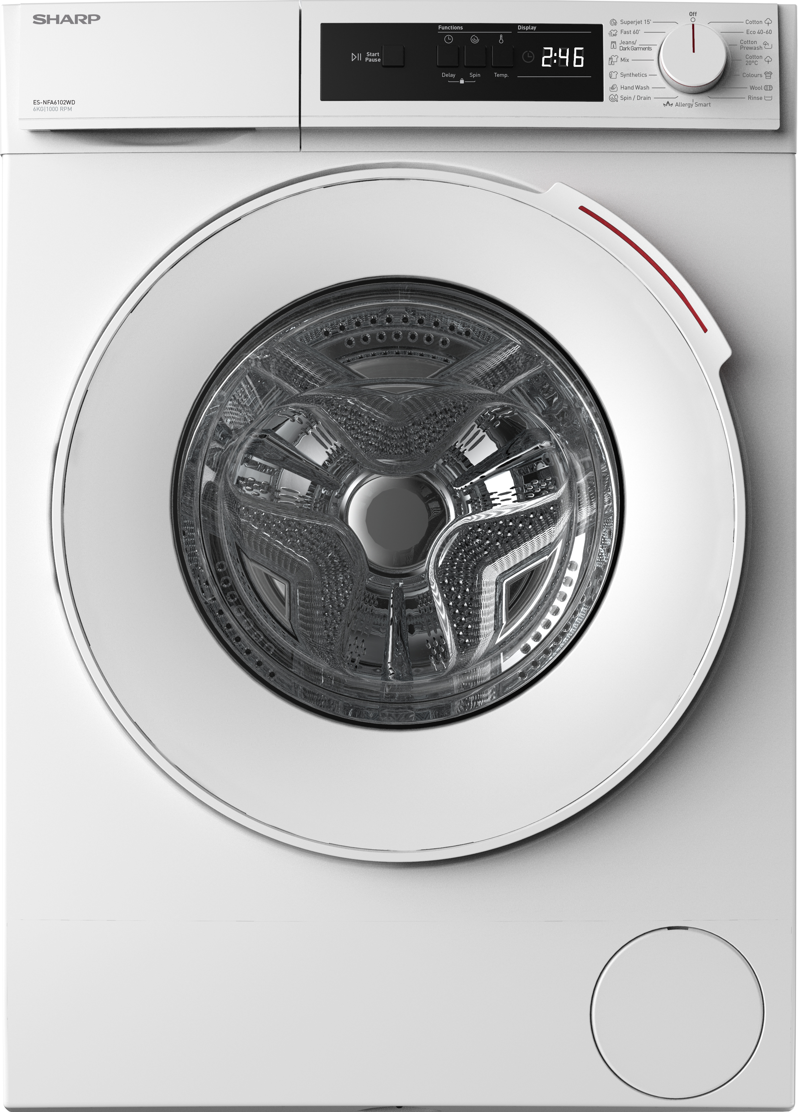 SHARP ES-NFA6102WD-EE elöltöltős mosógép