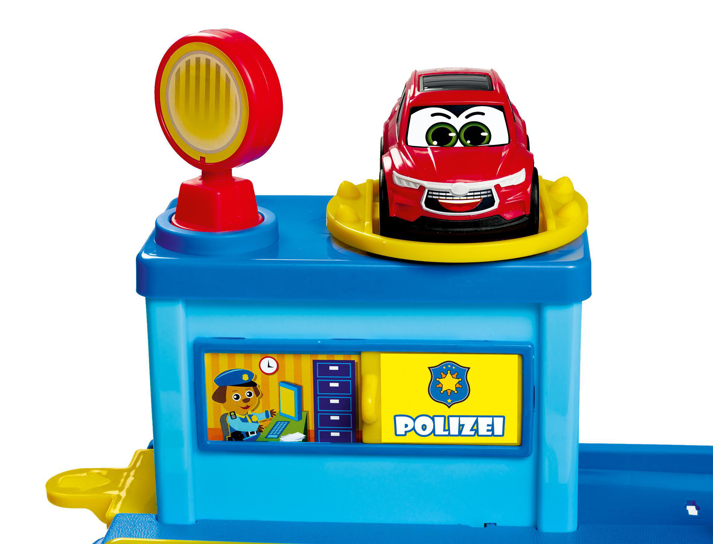 DICKIE-TOYS ABC – Polizeiautos Mehrfarbig zwei – Spielset Hauptquartier Polizeistation mit