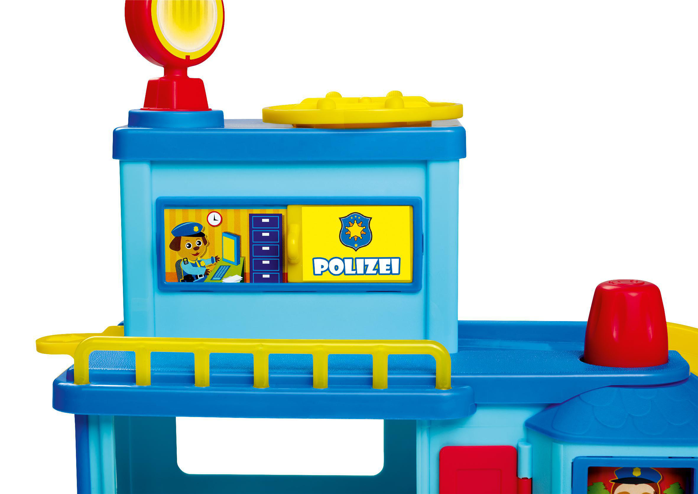 DICKIE-TOYS ABC – Polizeistation Hauptquartier – mit zwei Polizeiautos Spielset Mehrfarbig
