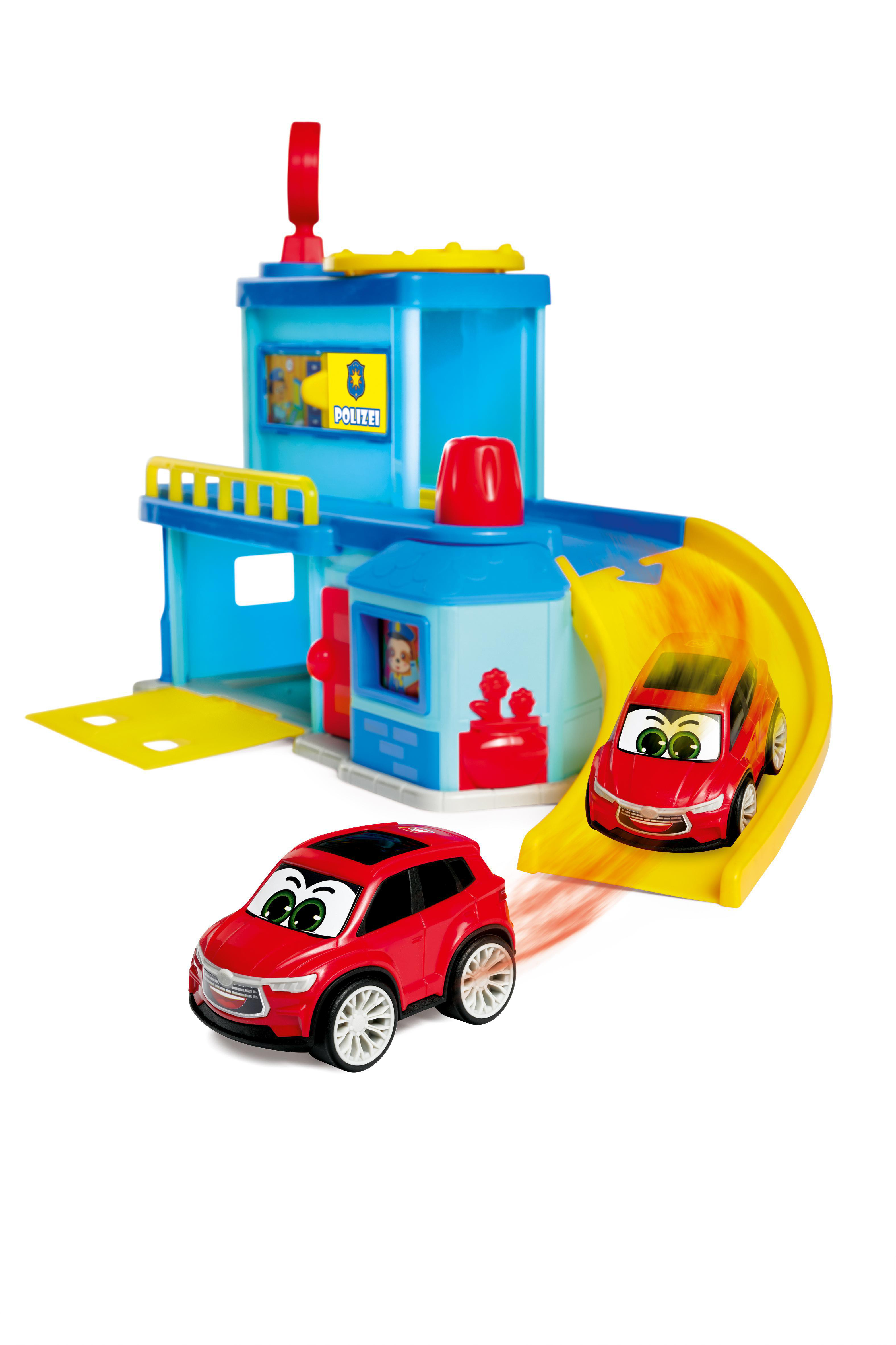 DICKIE-TOYS ABC – Polizeistation – Mehrfarbig mit Spielset Polizeiautos zwei Hauptquartier