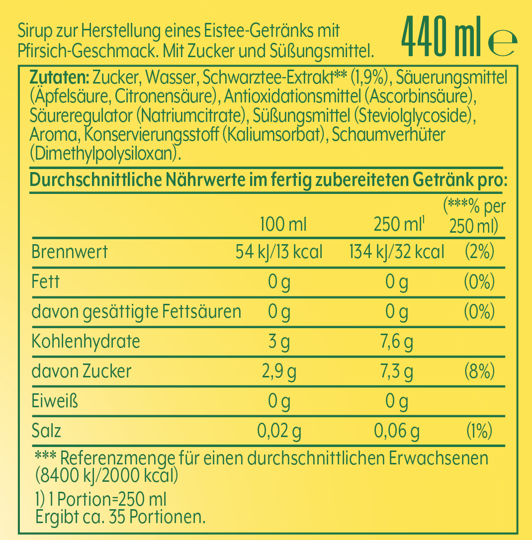 Ein Produktetikett mit Nährwertangaben und Zutatenliste.