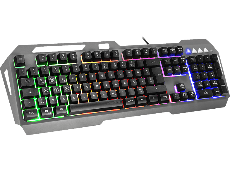 kabelgebunden, Rubberdome, Gaming Tastatur SPEEDLINK | Rainbow, Metal LUNERA Schwarz MediaMarkt Gaming Tastatur,