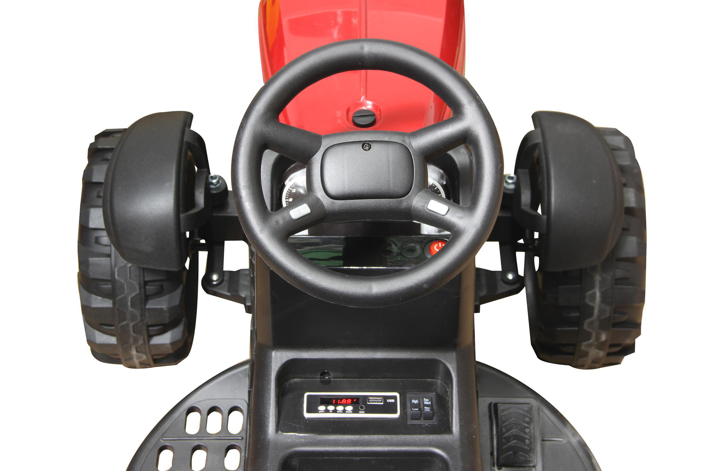 JAMARA Ride-on Traktor Super Load mit Anhänger 12V Kinderfahrzeug, Rot