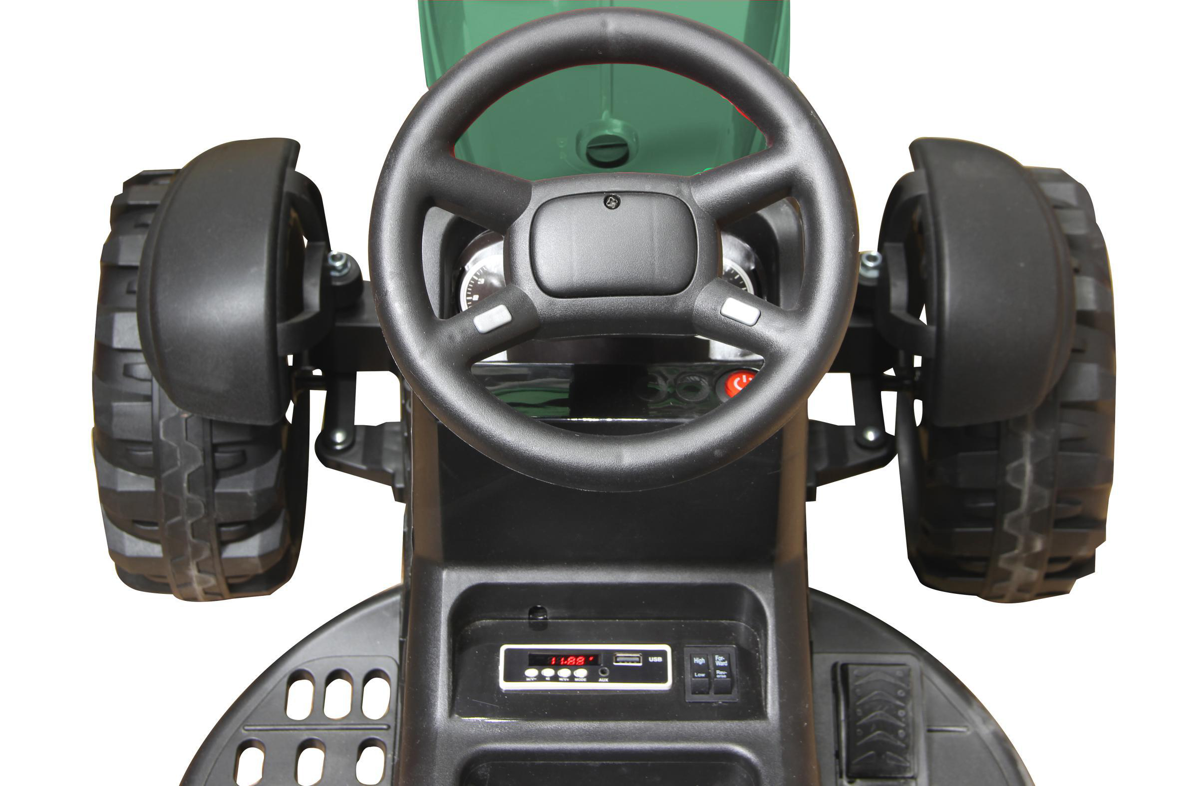 JAMARA Ride-on Traktor Super Load mit Anhänger 12V Kinderfahrzeug, Grün