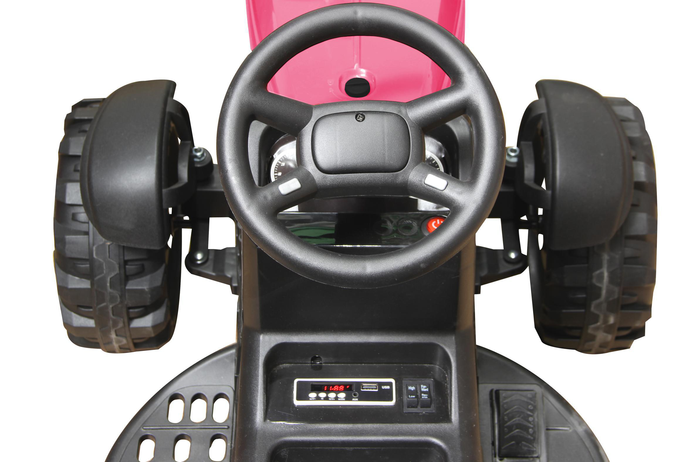 JAMARA Ride-on Traktor Super Load mit Anhänger 12V Kinderfahrzeug, Pink