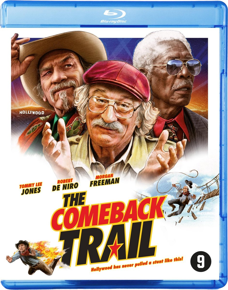 Blu-ray cover: Filmposter met 3 mannen, cowboy en tekst.