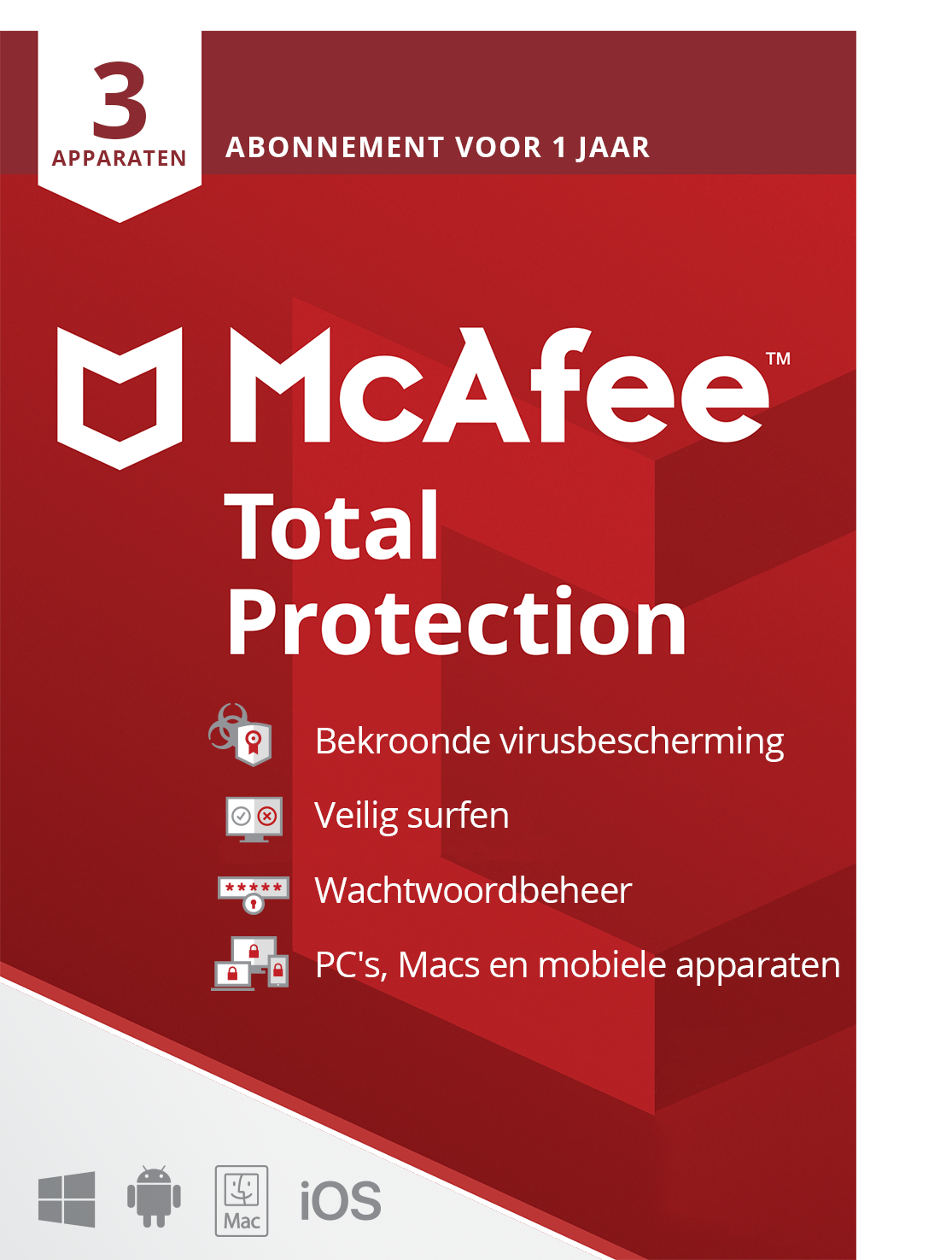 McAfee Total Protection voor 3 apparaten (1 Jaar)