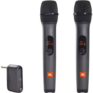 Micrófono - JBL Wireless Microphone Set, Inalámbricos, Cardioide, Pack de 2 + Receptor, Negro