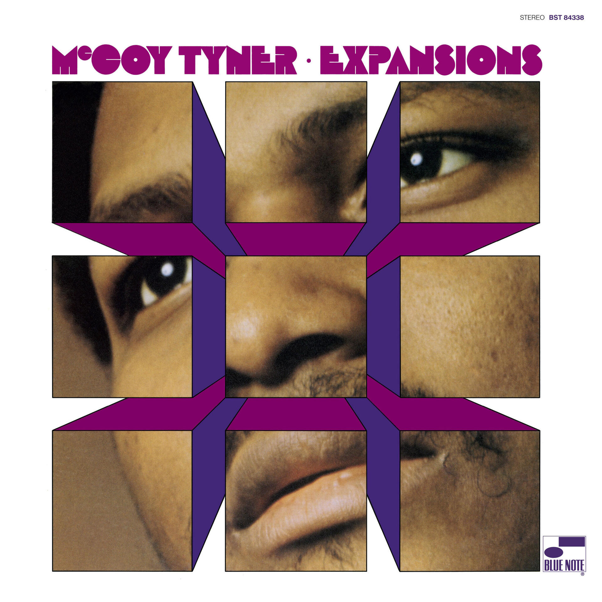 Album borító, arcok rácsával, "McCOY TYNER EXPANSIONS" címmel és Blue Note logóval.